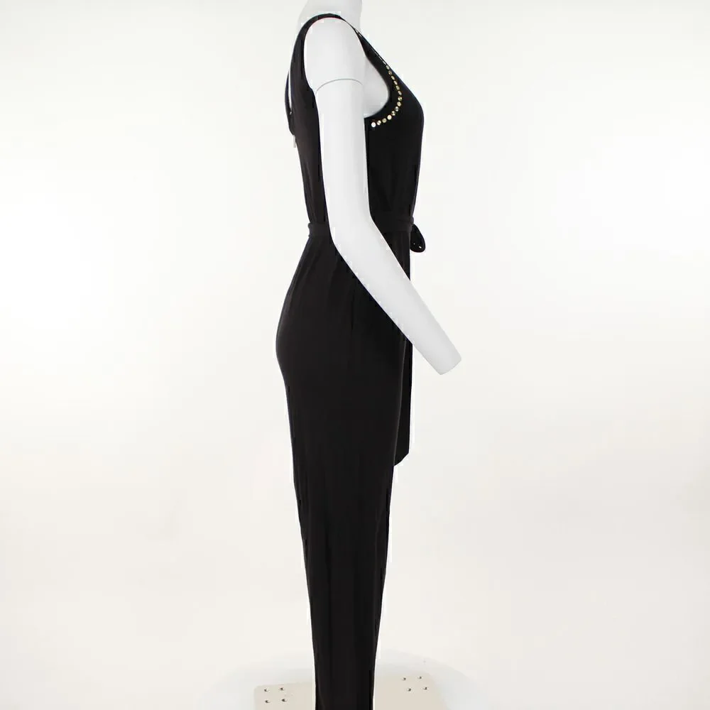 Michael Michael Kors Studded Belted Jumpsuit - Black